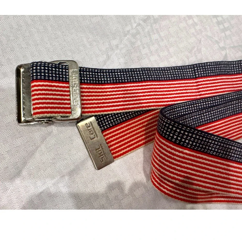 Skil-Care Gait Belt Unisex 34in Red White Blue Good American Flag Cotton Webbing